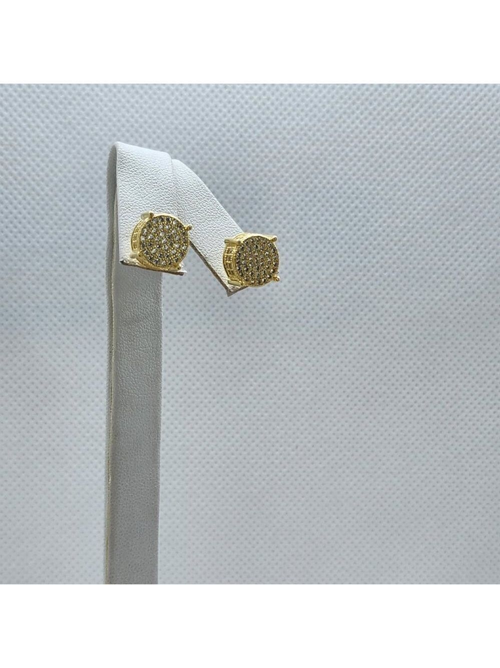 Brand New Sterling Silver 925 Round CZ Stones Earrings